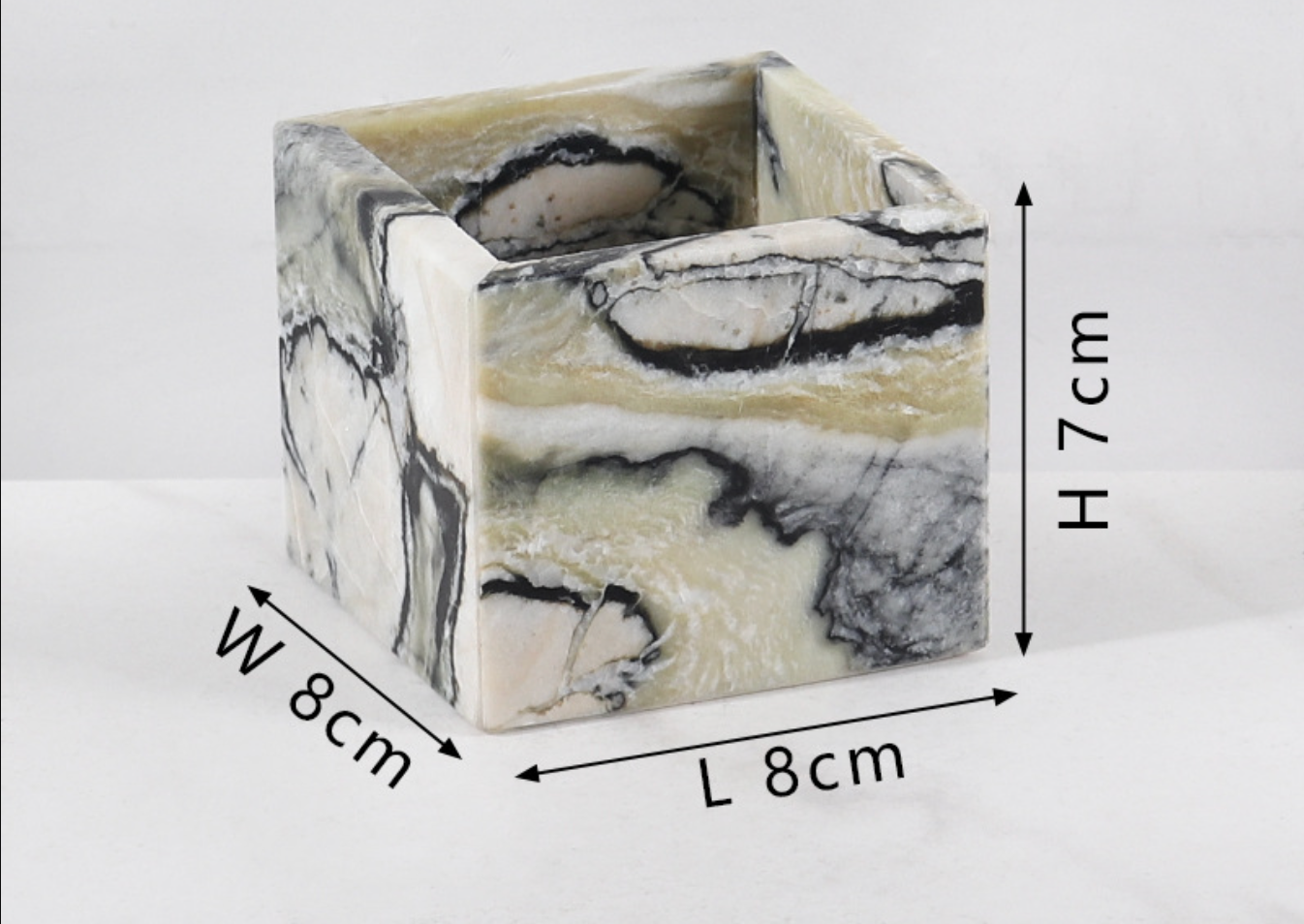 Nordic Marble Candlestick Holder Square Stone Candle Cup