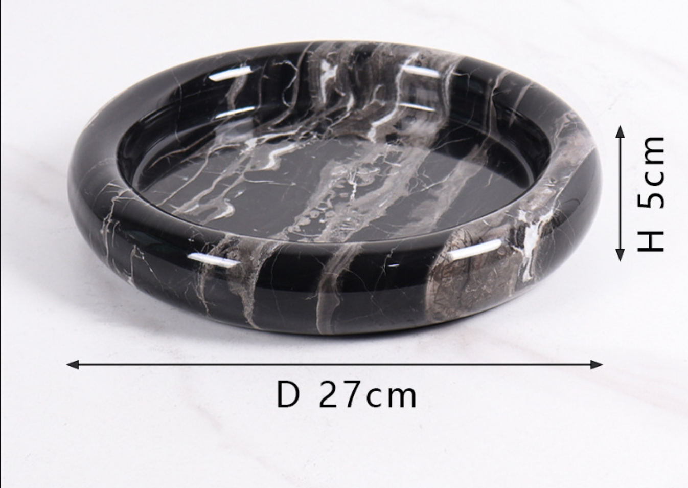European Marble Round Tray Fruit Plate