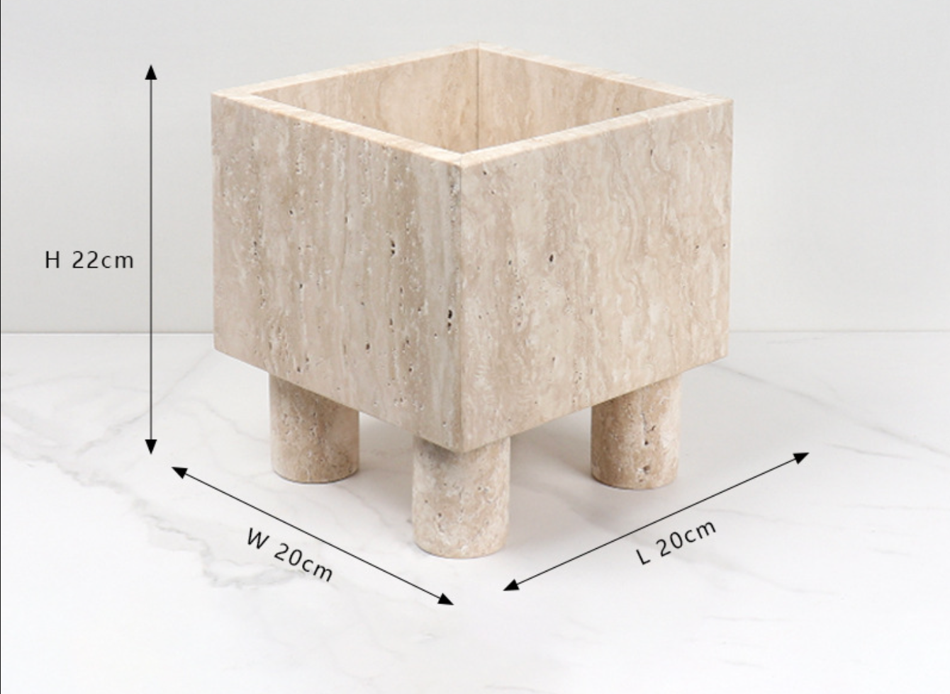 Luxury Natural Marble Flower Pot with Legs