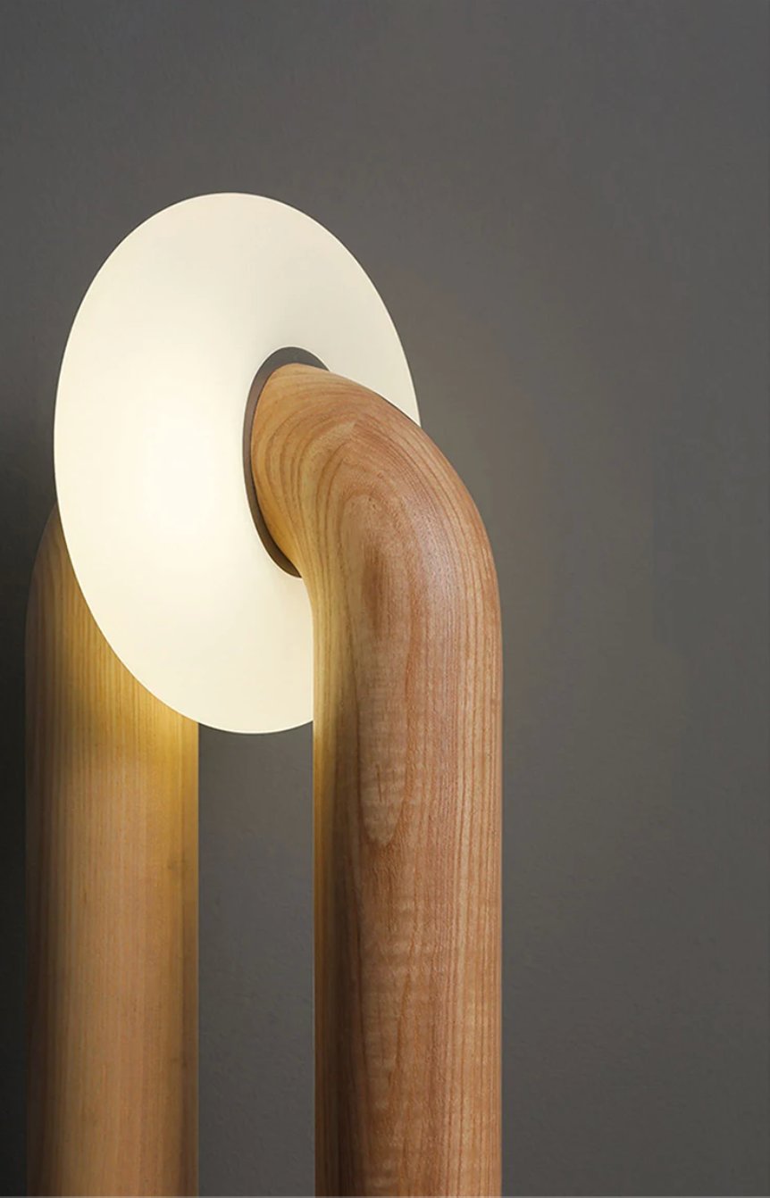 Vintage Solid Wood LED Table Lamp Dimmable Touch Control
