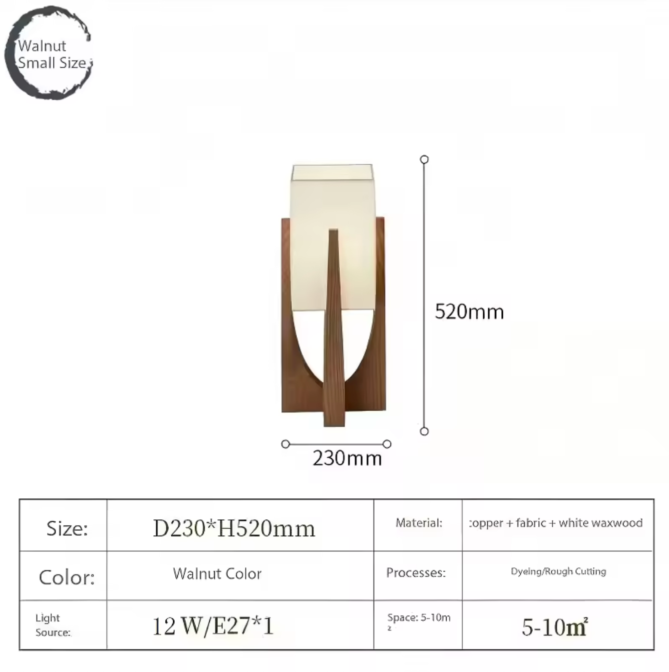 Nordic Walnut Wood Japanese Floor Lamp with Cotton Cloth Lampshade