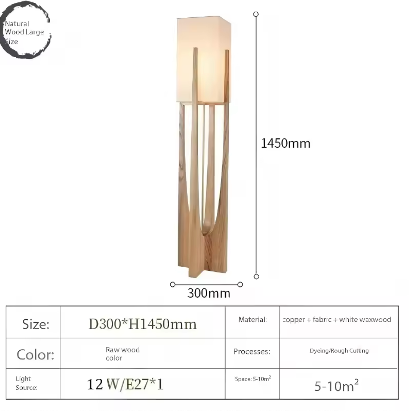 Nordic Walnut Wood Japanese Floor Lamp with Cotton Cloth Lampshade
