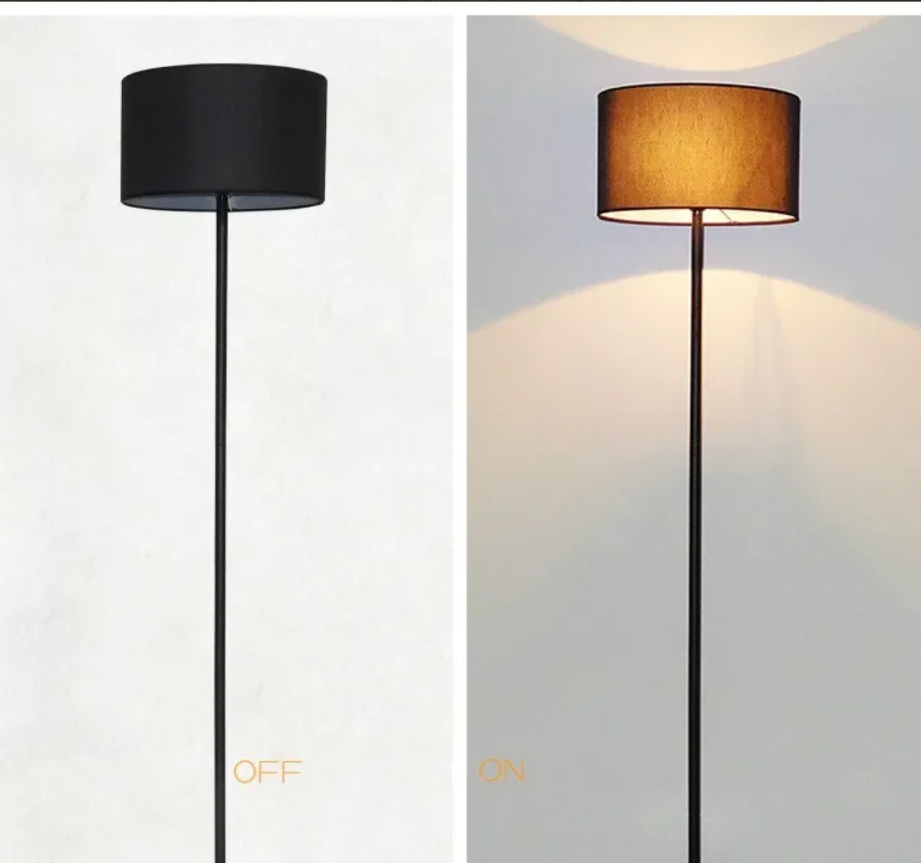 Modern Floor Lamp Nordic Metal Standing Lamp with Fabric Shade