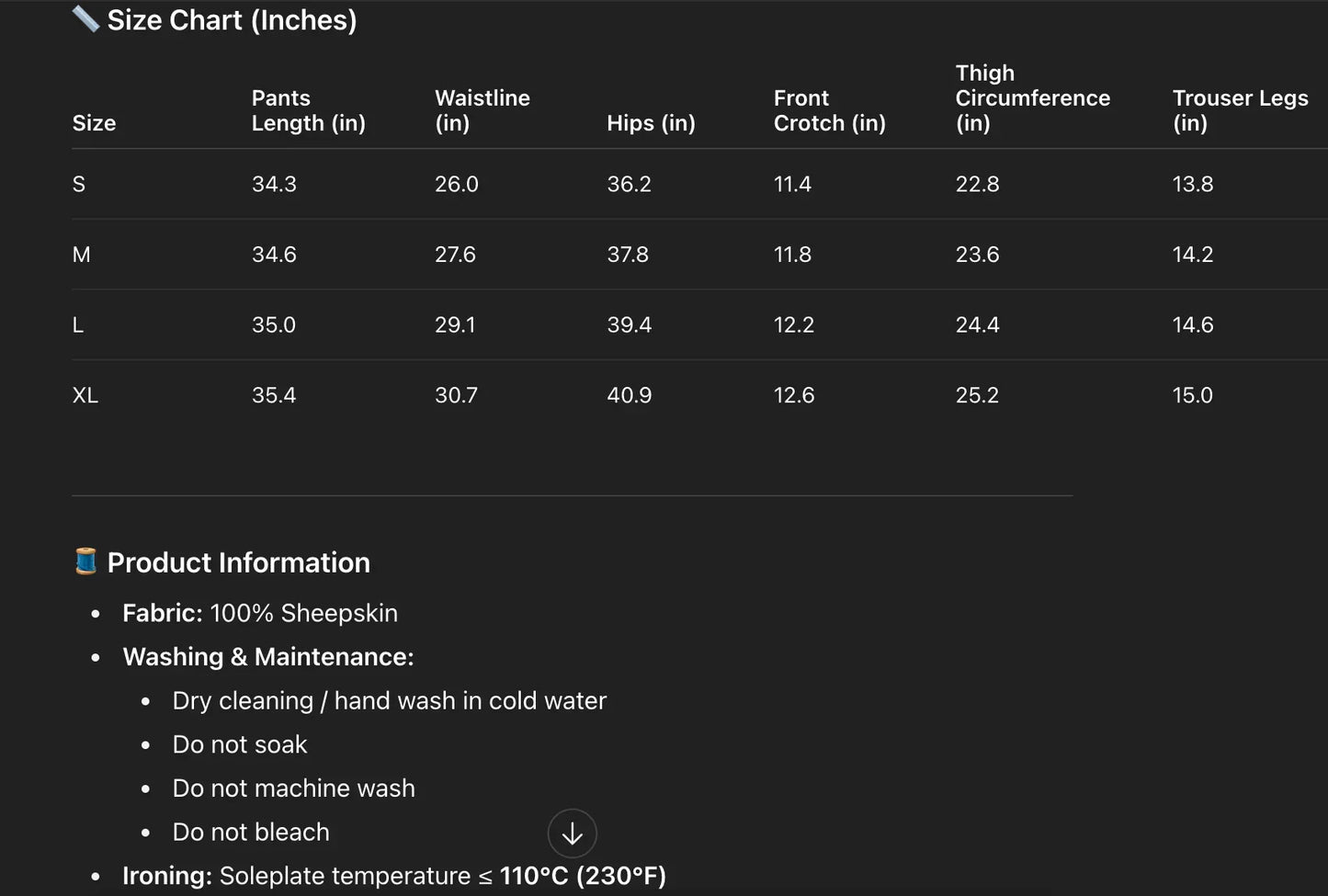 Women Italian Leather Carrot Pants Cropped Straight Leg Elastic Waist