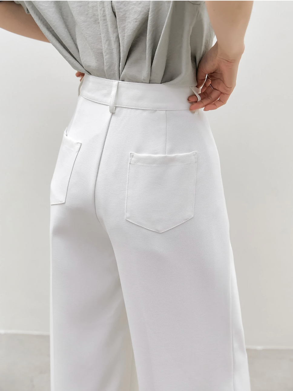 Women's White Wide-Leg Trousers