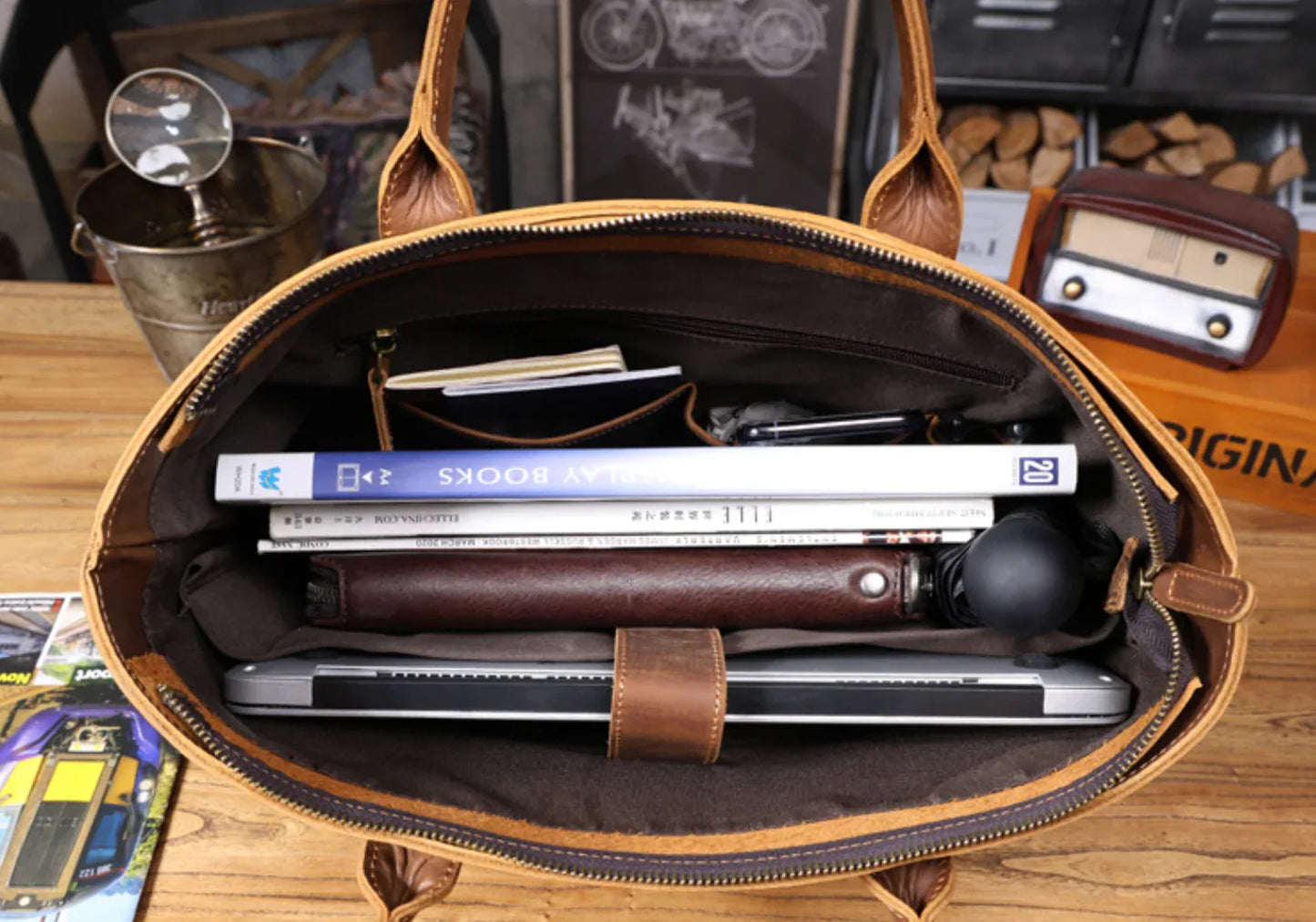Men’s Genuine Leather Office Briefcase Bag