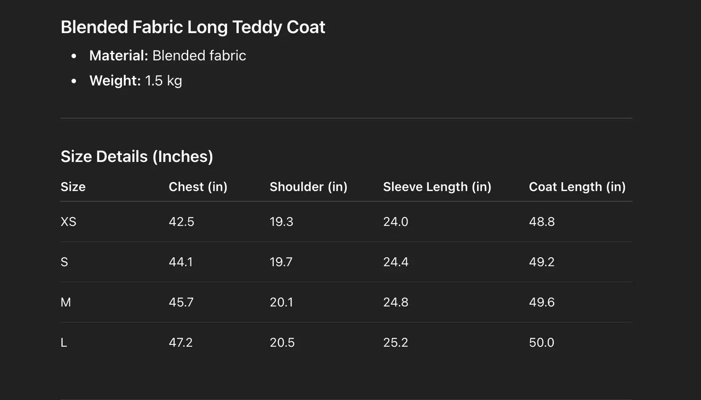 Women's extra long lambswool fleece lapel coat