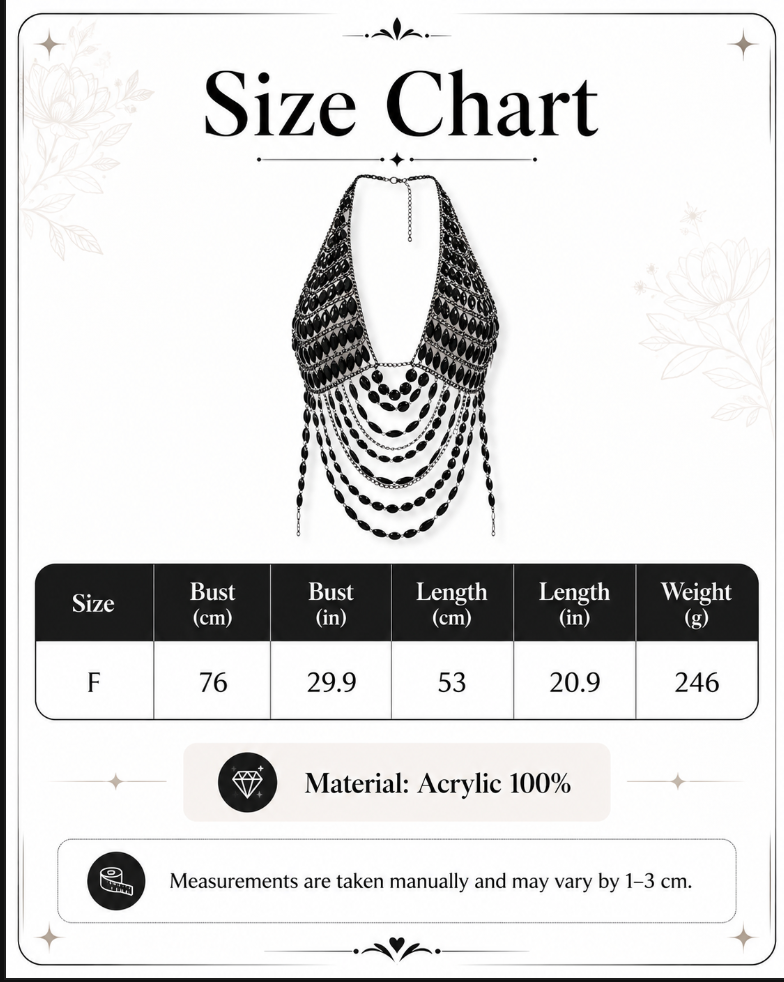 Silver Rhinestone Bra Chain Top with Layered Drapes