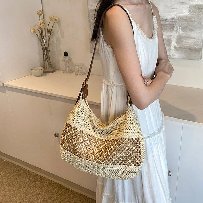 Straw Purse Shoulder Bag for Women Tote for Beach