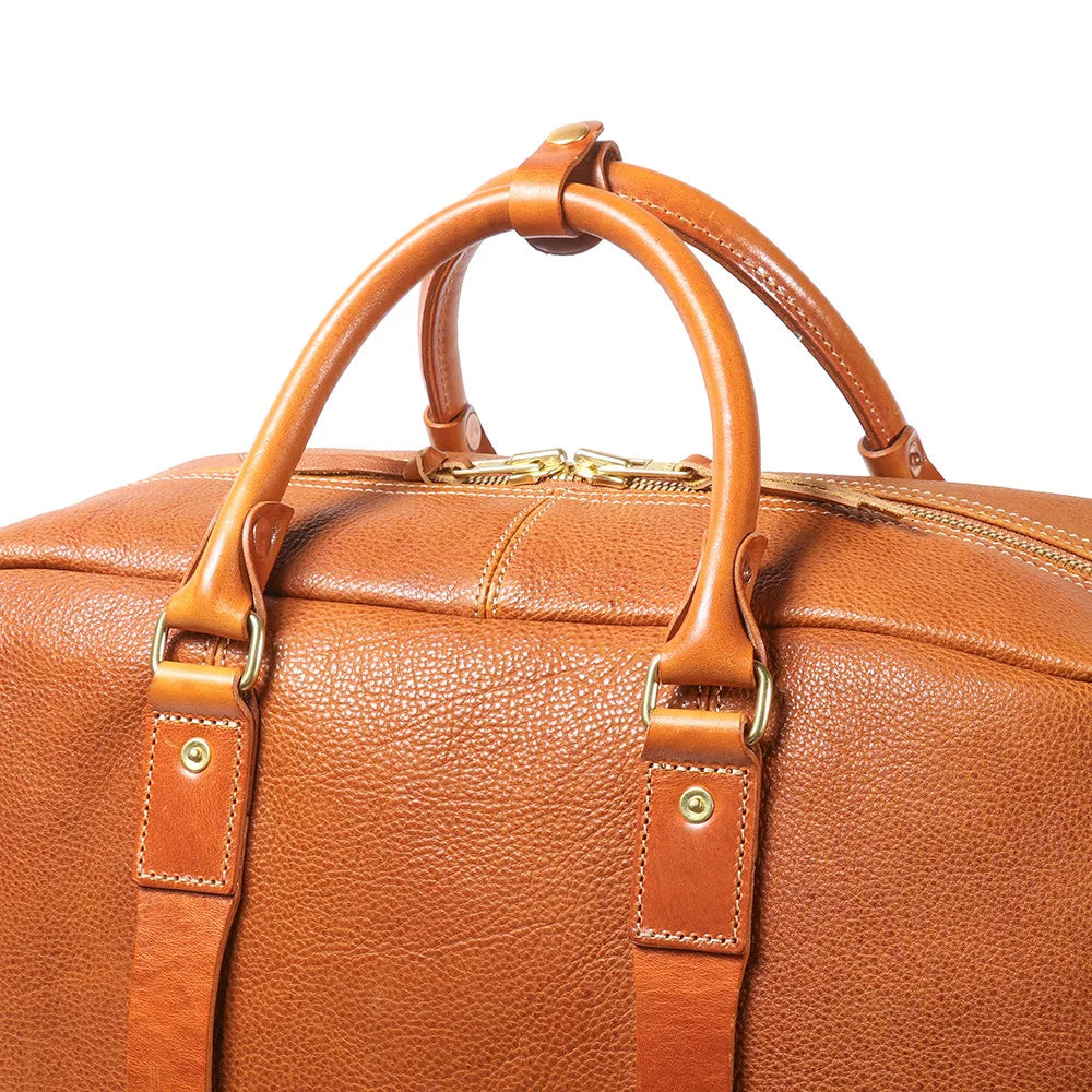 Brown Genuine Leather Overnight Duffle Bag Travel Carry On