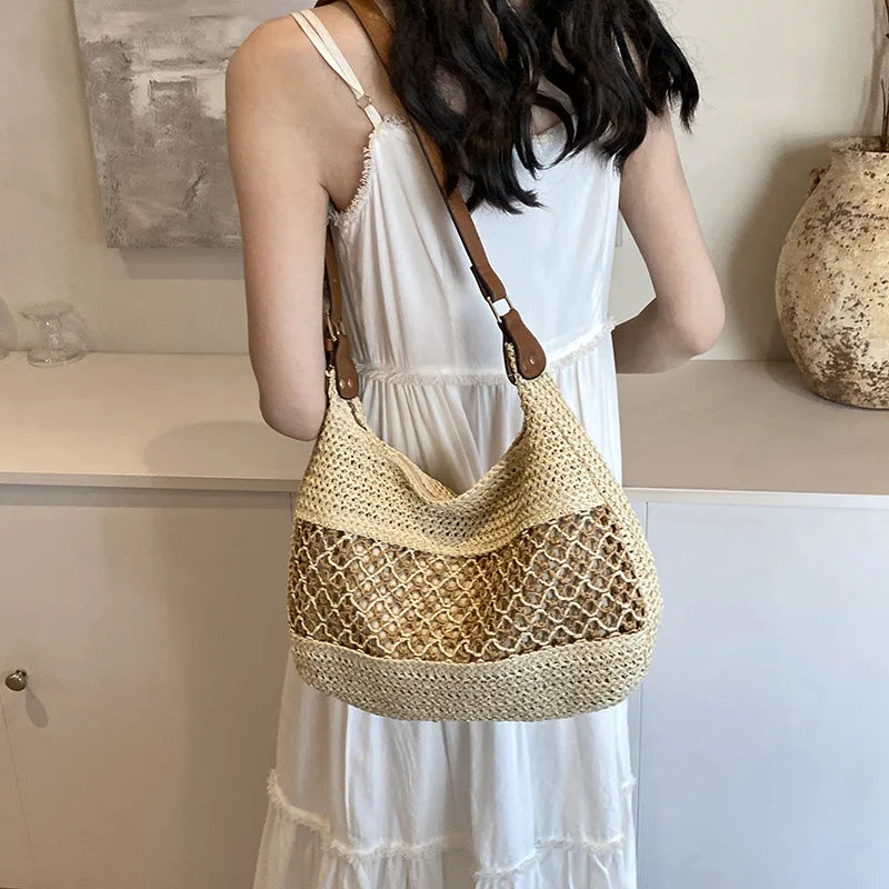 Straw Purse Shoulder Bag for Women Tote for Beach