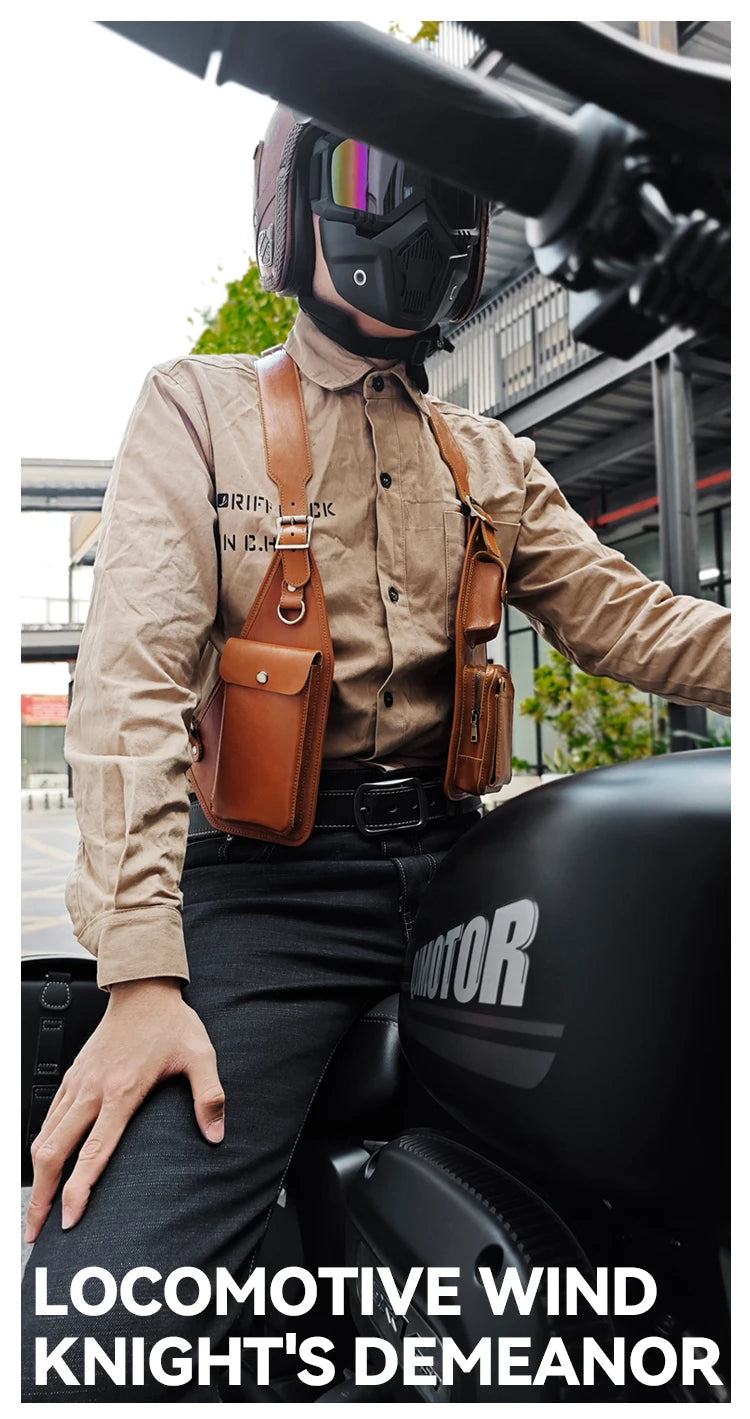 Medieval Leather Harness Holster Bag Chest Rig