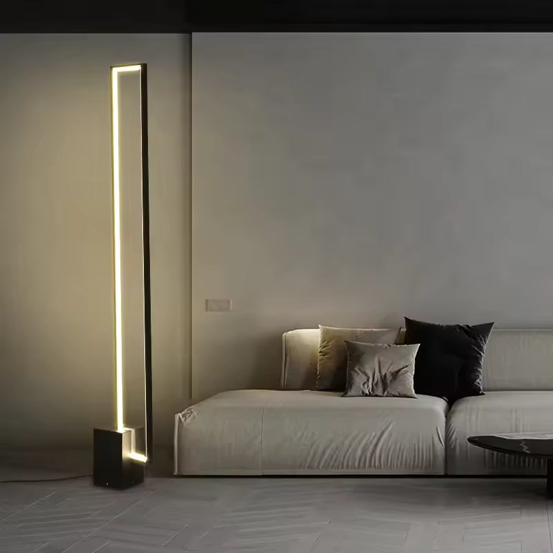 Minimalist Black Geometric Floor Lamp for Bedroom