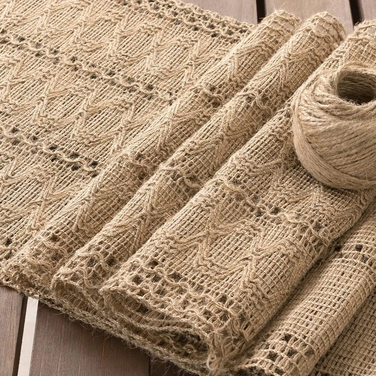 Burlap Macrame Jute Small Runner for Fall, Spring, Christmas & Easter
