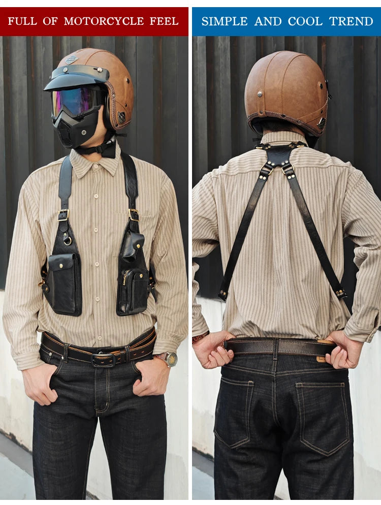 Medieval Leather Harness Holster Bag Chest Rig