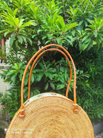 Round Rattan Bali Beach Bag
