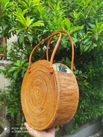 Round Rattan Bali Beach Bag
