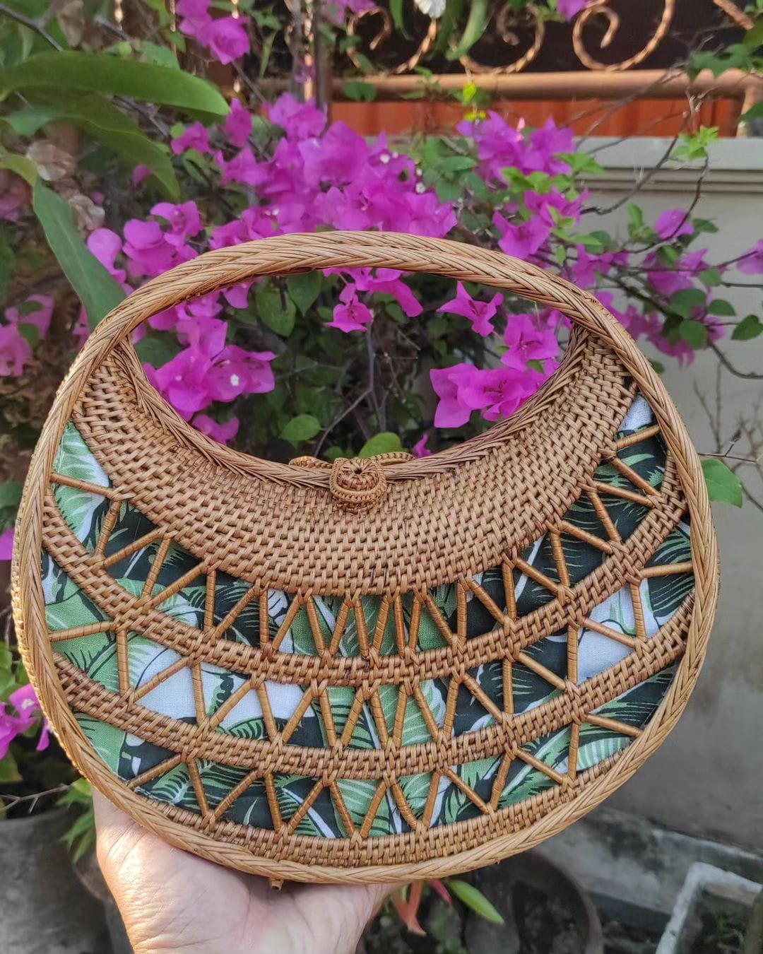 Natural Ata Half Moon Bag