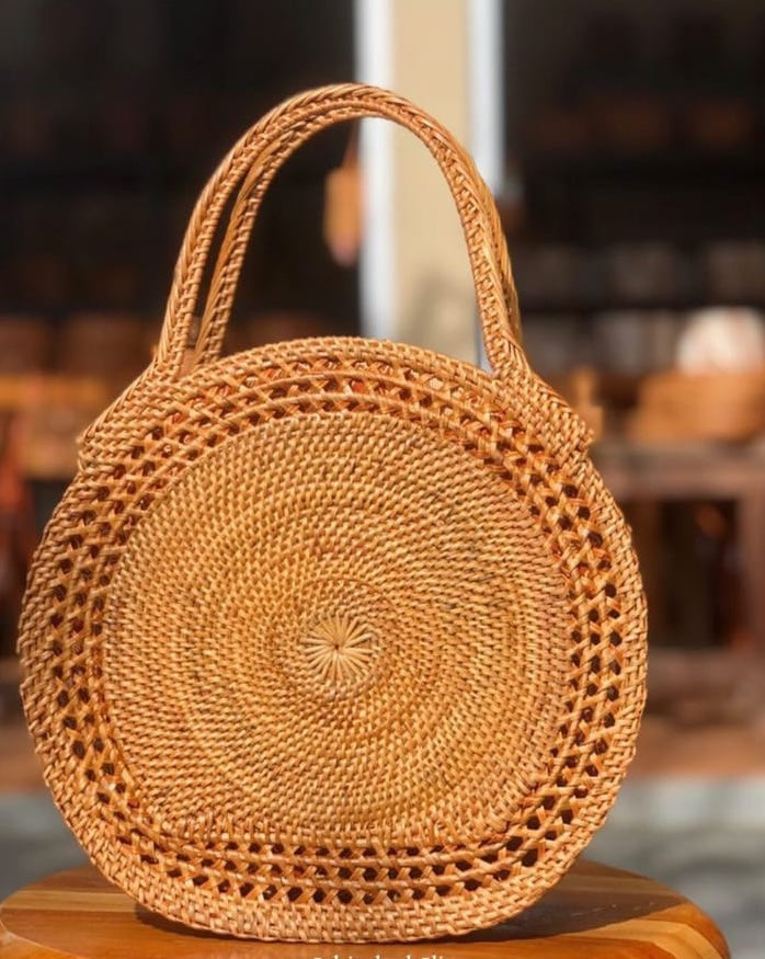 Large Rattan Tote Bag
