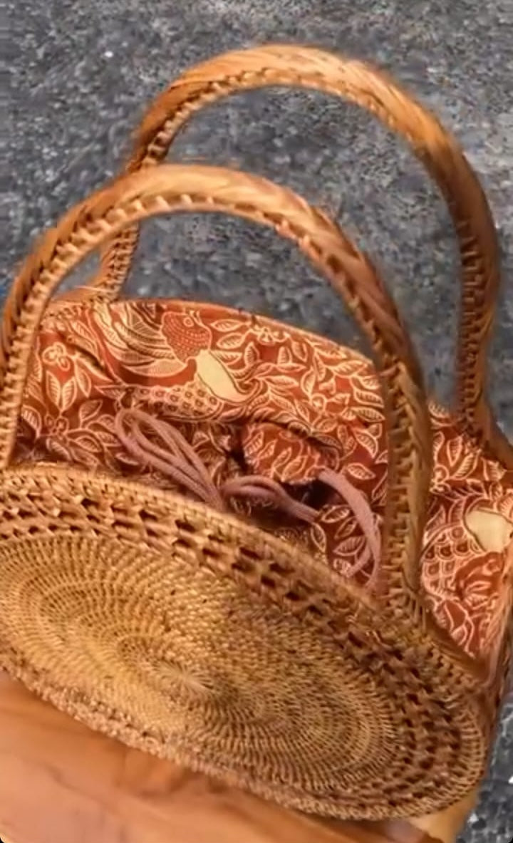 Large Rattan Tote Bag