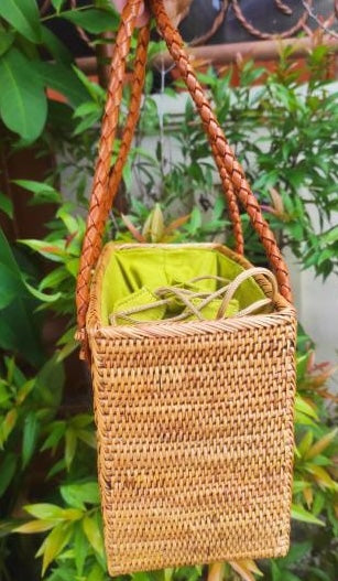 Rattan Woven Boho bag with handle