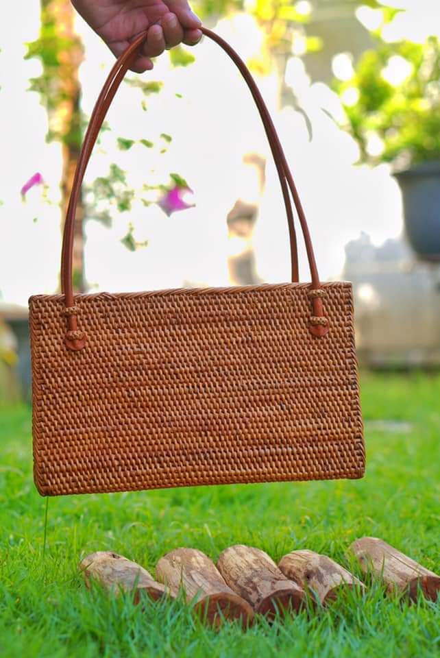 Rattan Woven Boho bag with handle