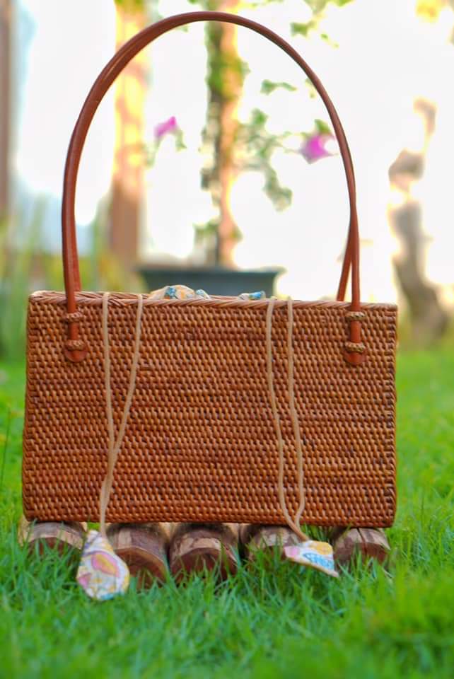 Rattan Woven Boho bag with handle
