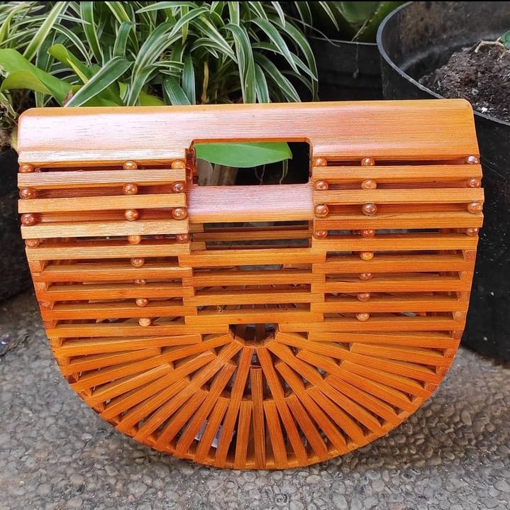 Natural Bamboo Clutch Handbag