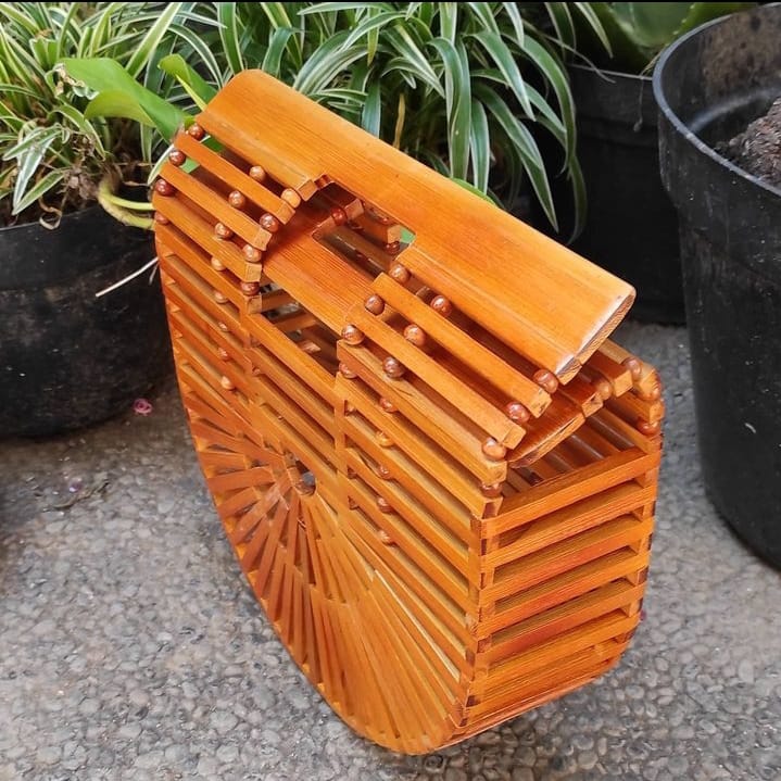 Natural Bamboo Clutch Handbag