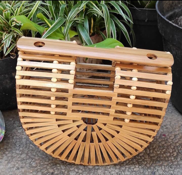 Natural Bamboo Clutch Handbag