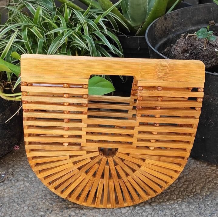 Natural Bamboo Clutch Handbag