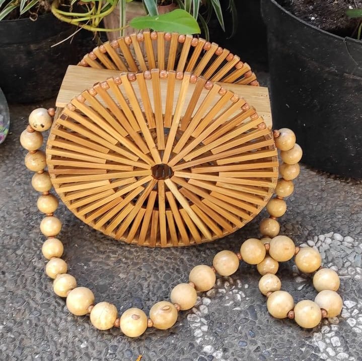 Natural Bamboo Clutch Handbag