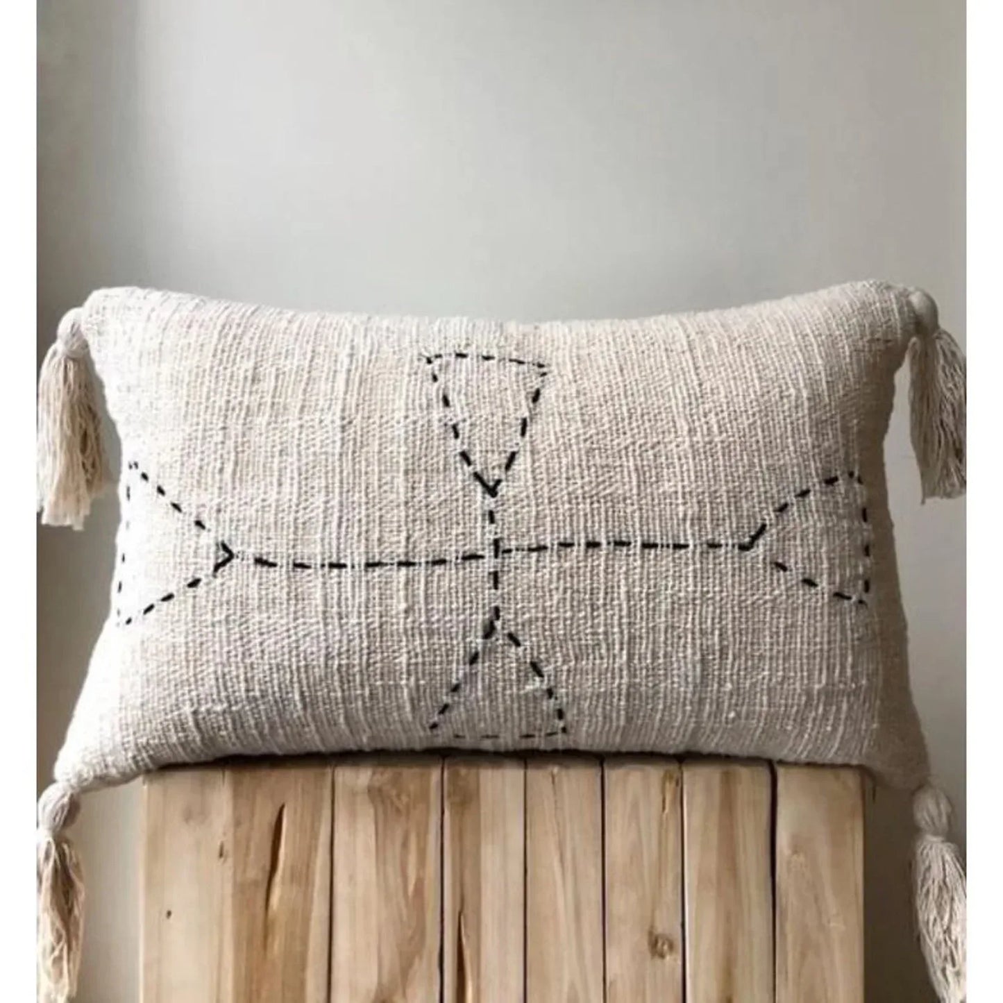 Balinese White Nordic Minimalist Cushion Cover Tassel Number 2