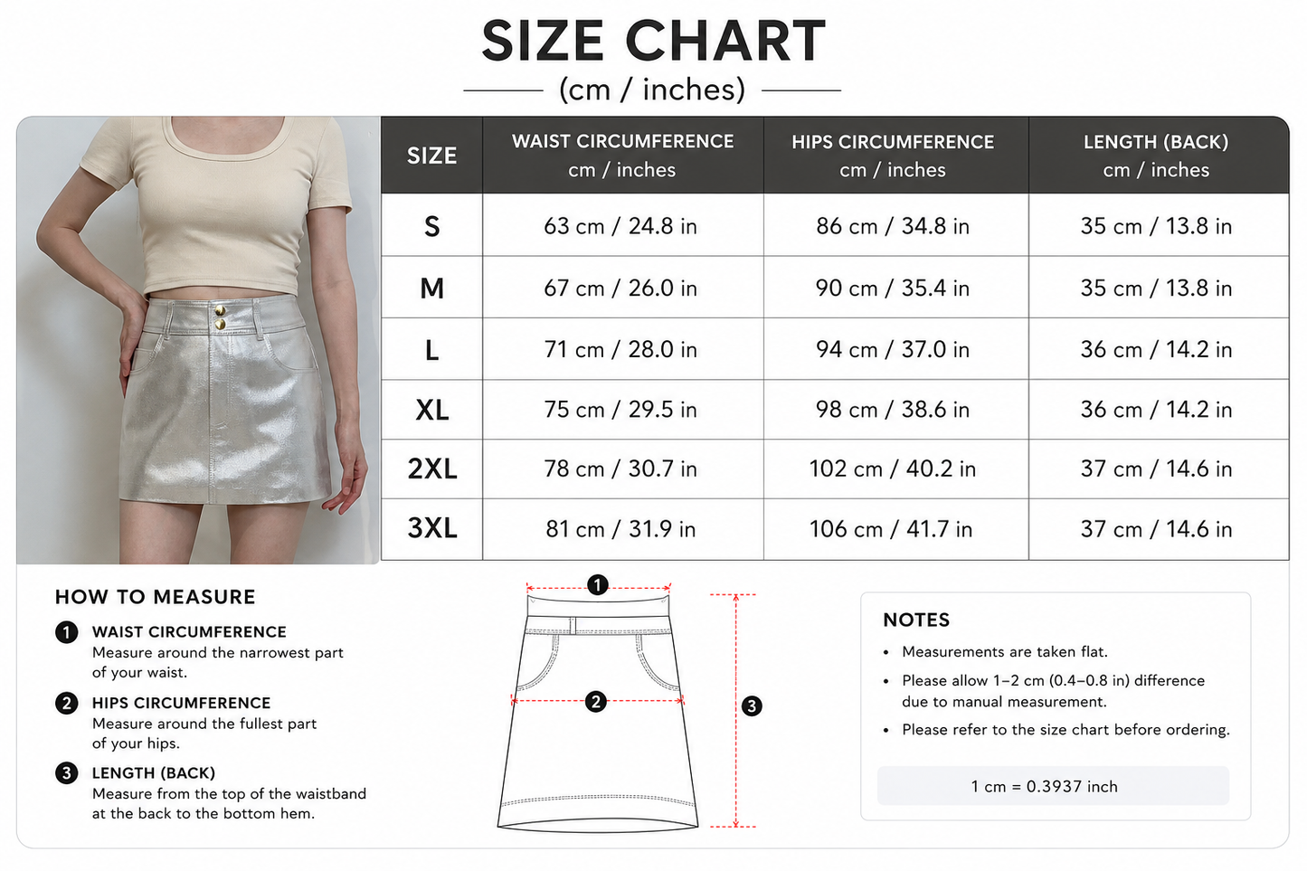 Women mini silver metallic skirt
