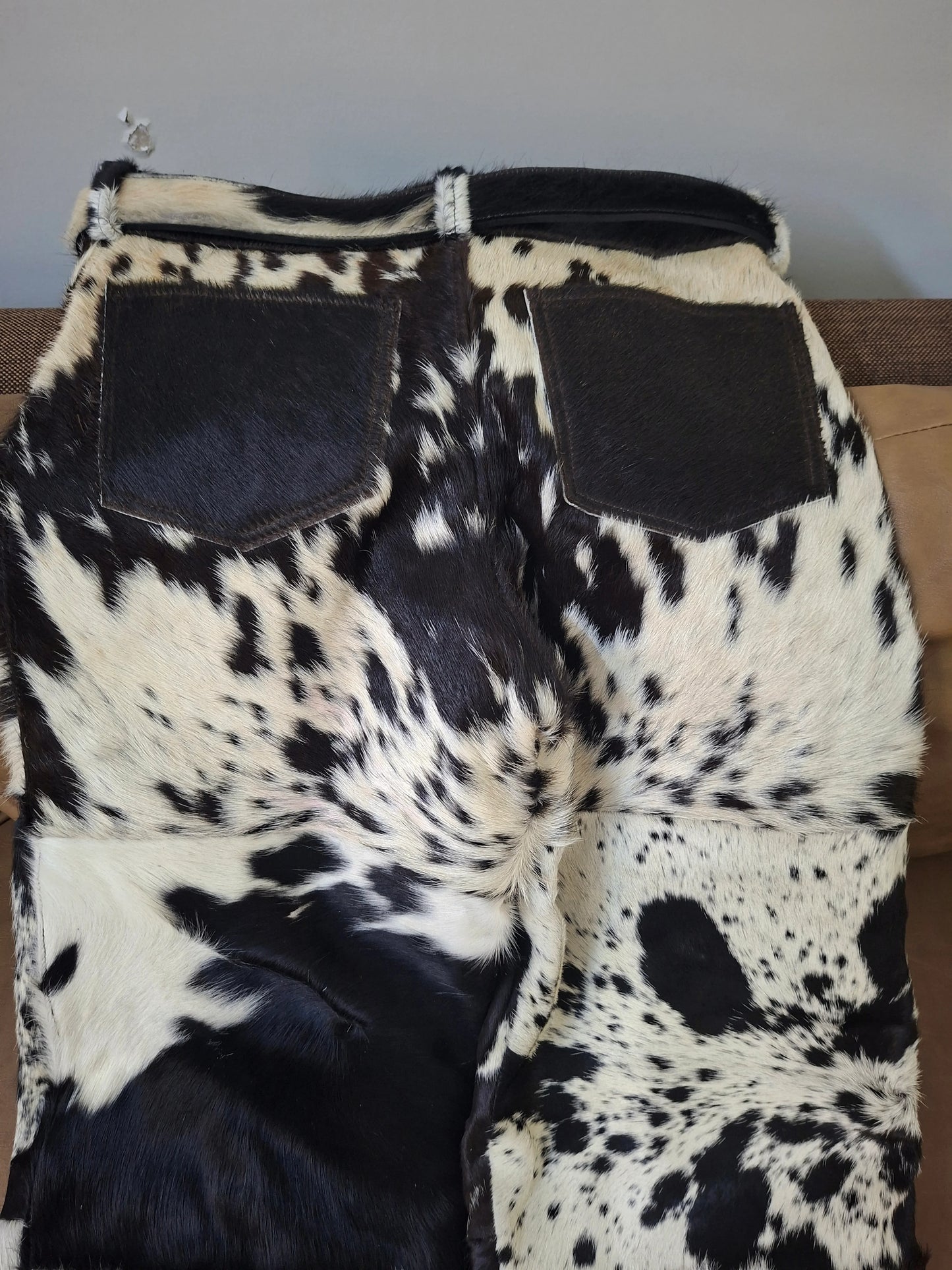 Black and White Western Cowhide Trousers