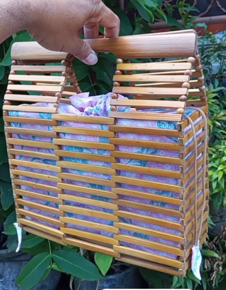 Natural Bamboo Clutch Handbag