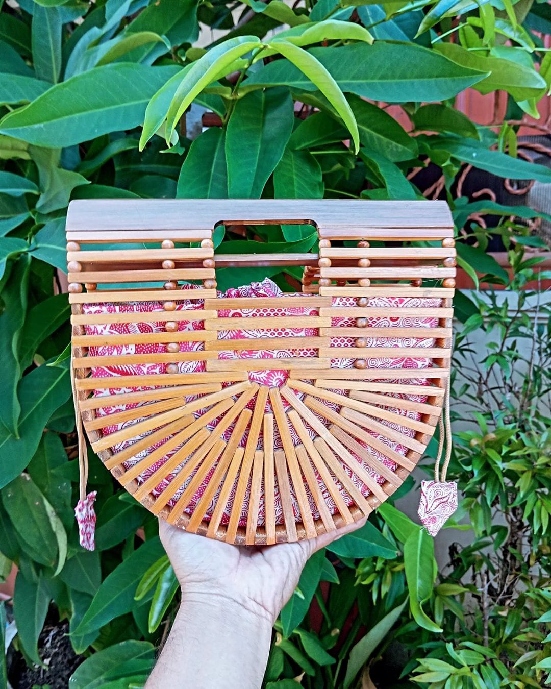 Natural Bamboo Clutch Handbag