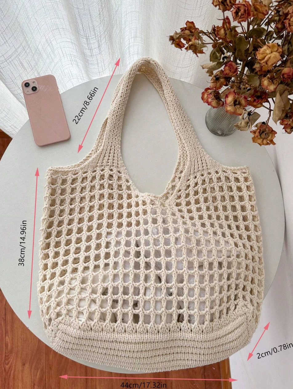 large crochet shopper bag