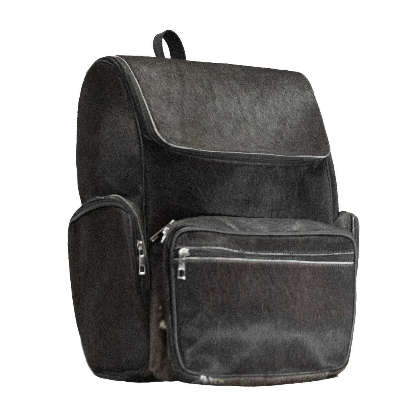 black cowhide backpack leather diaper travel bag