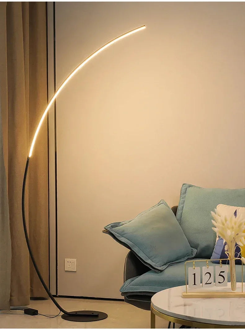 Half Moon Arc Floor Lamp Modern Boho Curved Lighting