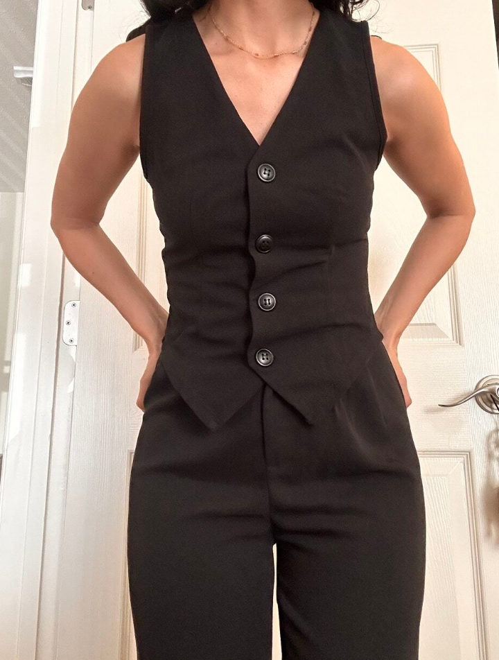 women sleeveless blazer vest jacket