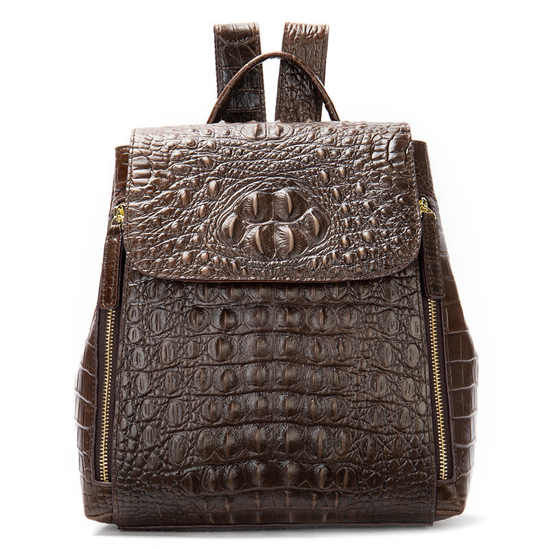 Women’s Designer Genuine Leather Crocodile Pattern Backpack