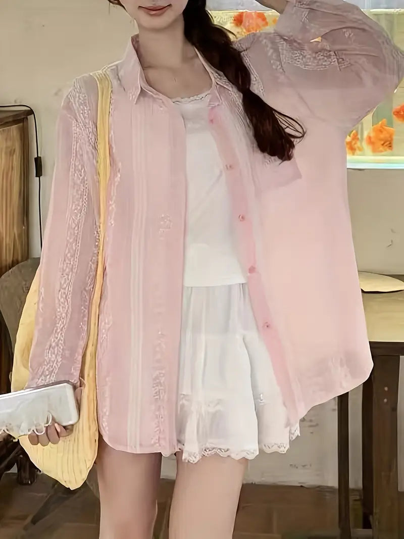 women's long sleeve blouse for summer beach