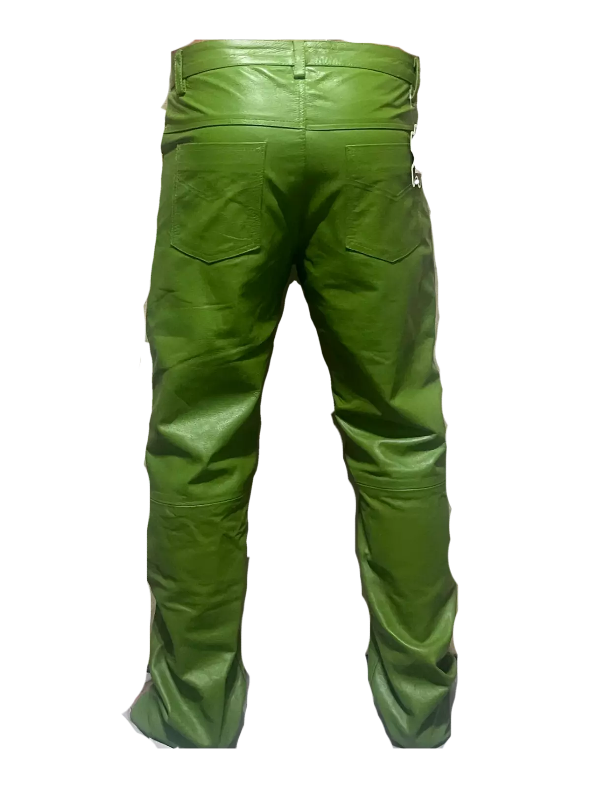 Men's Real Leather Green Pants