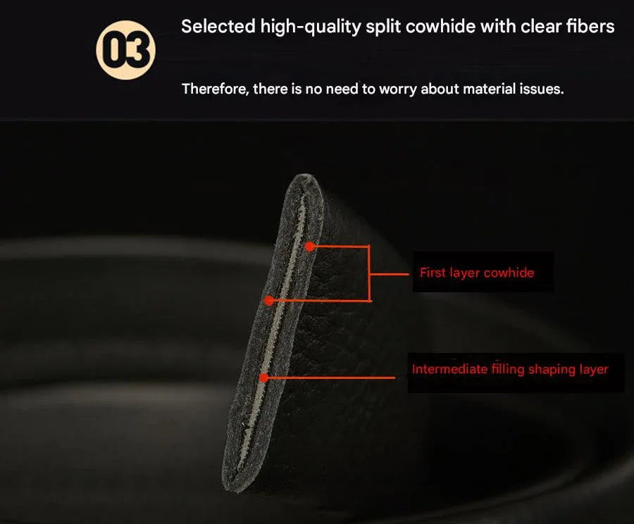 Men’s Full Grain Leather Belt with Rhinestone Leopard Buckle