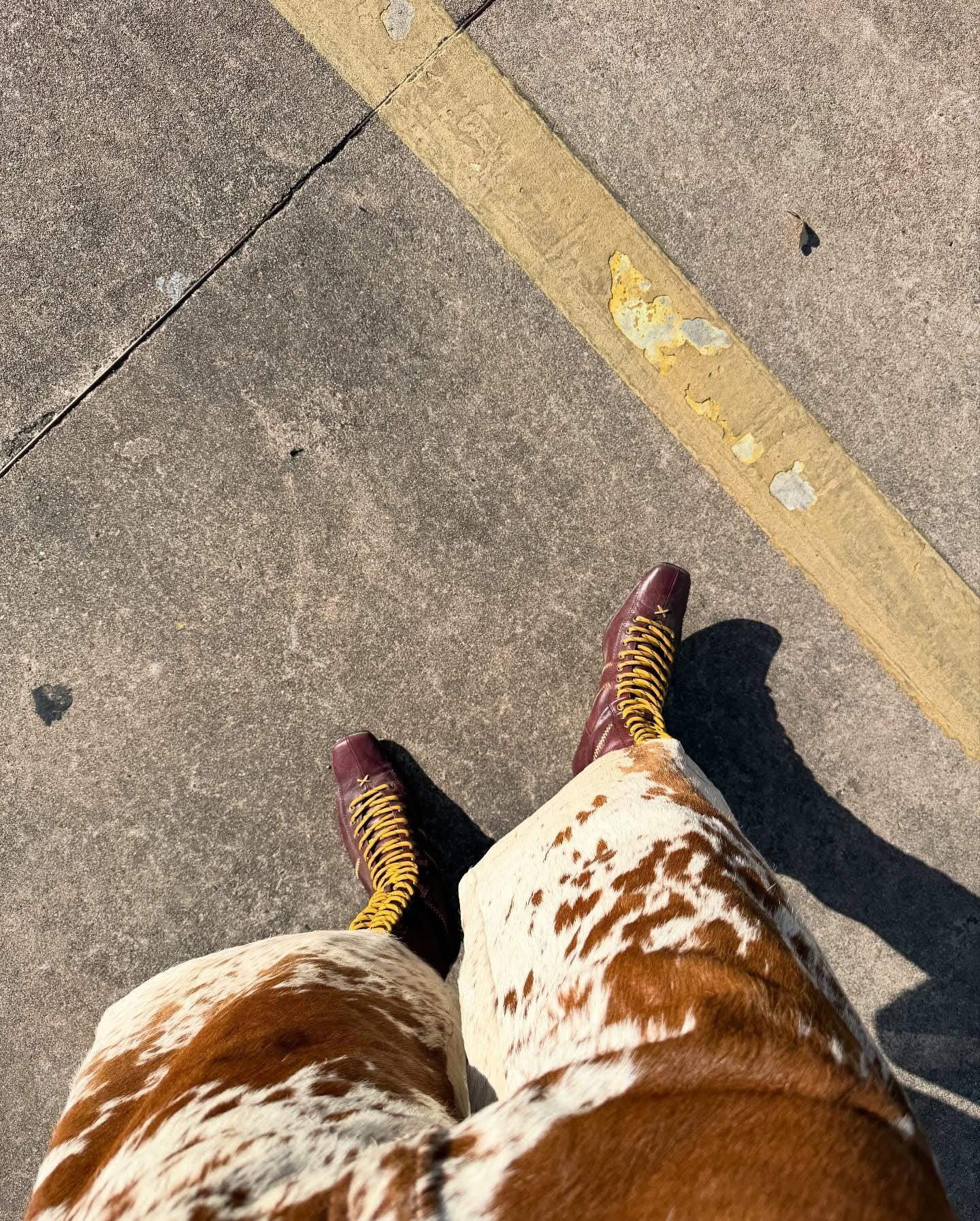 Women's Three Quarter Cowhide Shorts Rodeo Outfit