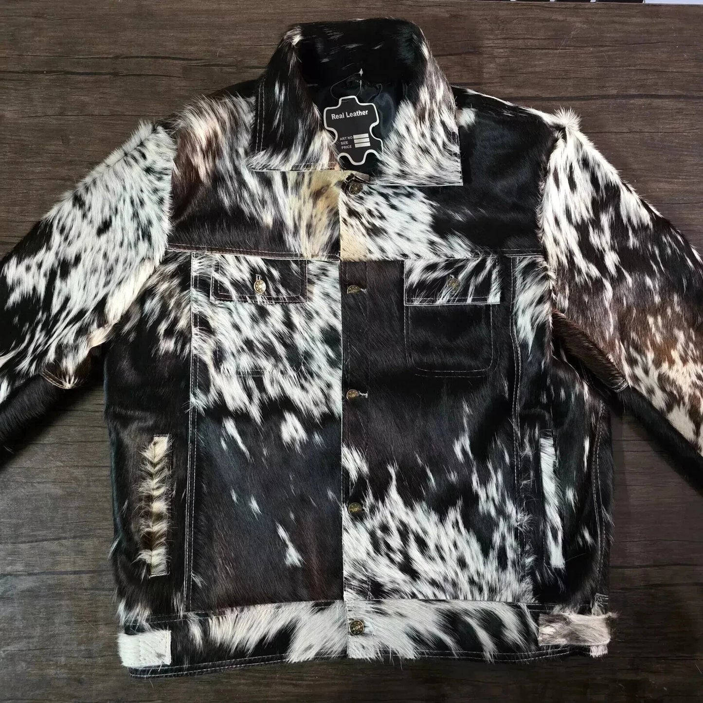 Tricolor Cowhide Jackets Men Women