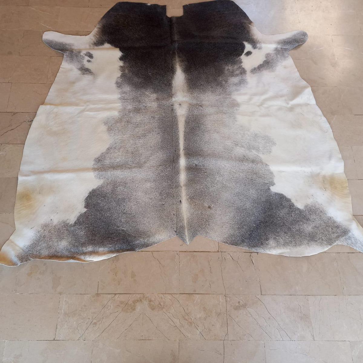 Small Grey White Cow Hide Rugs 4.2ft x 4.8ft