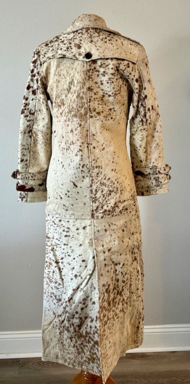 Women Cowhide Trench Coat for Rodeo & Western Style
