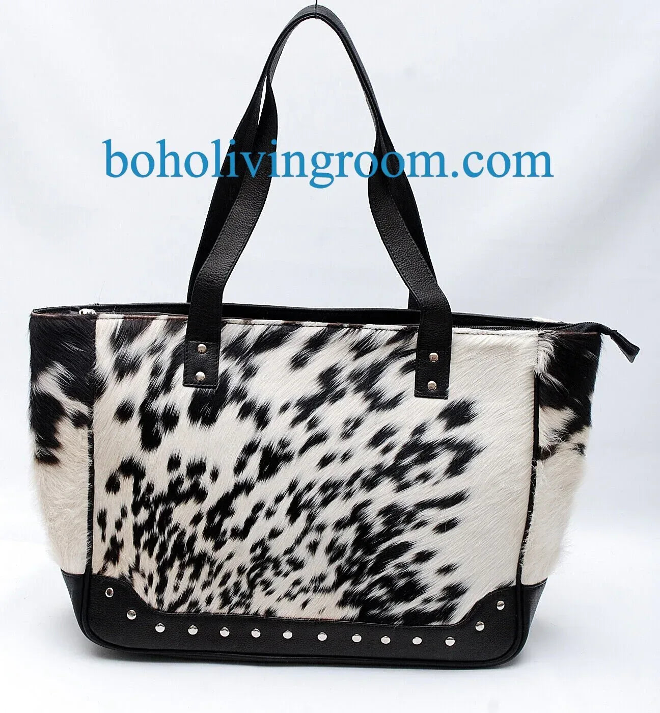 black white cowhide purse hair on hide leather handbag
